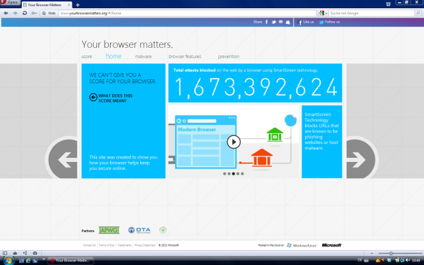 YourBrowserMatters.org: Keine Daten für Opera.