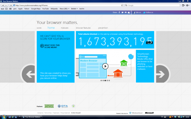 YourBrowserMatters.org: Keine Daten für Safari.