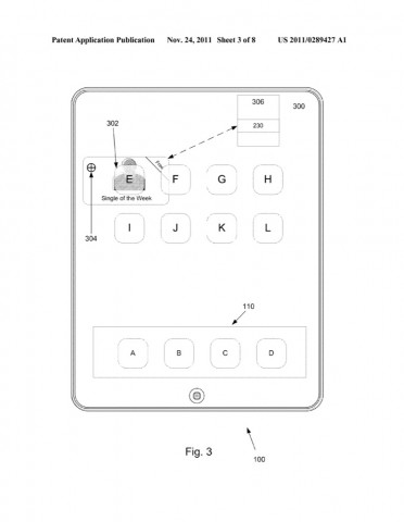 Persistent Overlay - Apple-Patentantrag 20110289427 (Bild: US-Patent- und Markenamt/ Apple)