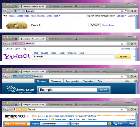Nicht realisierte Entw&uuml;rfe von Alex Faaborg f&uuml;r Firefox