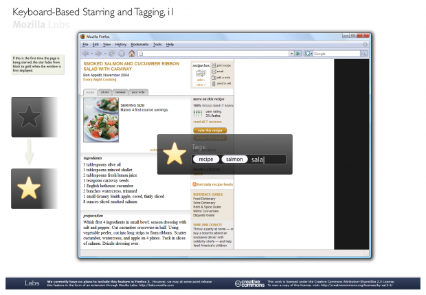 Nicht realisierte Entw&uuml;rfe von Alex Faaborg f&uuml;r Firefox: Tastatursteuerung f&uuml;r Firefox