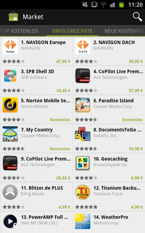 Googles Android Market 3.3.11