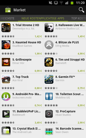 Googles Android Market 3.3.11