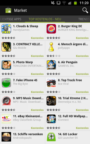 Googles Android Market 3.3.11