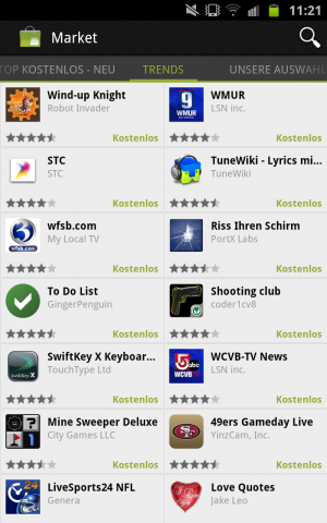 Googles Android Market 3.3.11