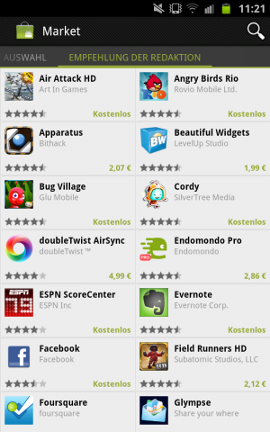 Googles Android Market 3.3.11