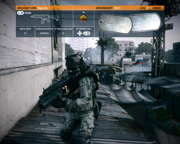 Wer ins Gras bei&szlig;t, bekommt ein paar Sekunden lang seinen Gegner zu sehen.