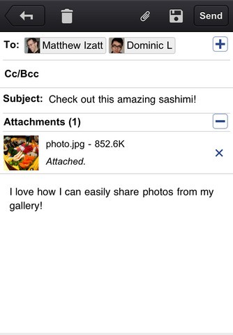 iPhone-Version der Google-Mail-App (Bild: Google)