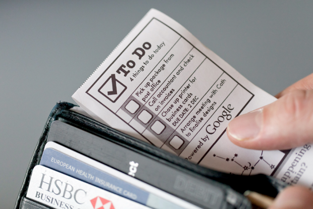 To-do-Liste von Google mit dem Little Printer ausgedruckt (Bild: Berg)