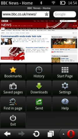 Opera Mobile 11.5 f&uuml;r Symbian S60