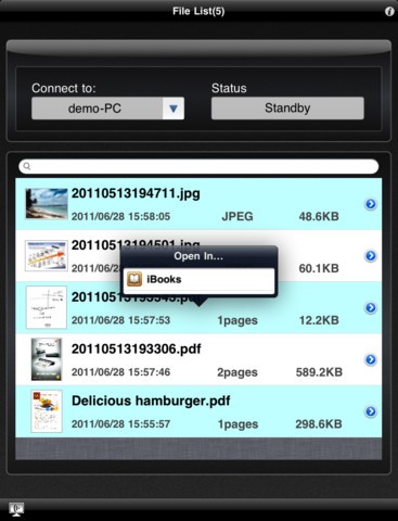 Scansnap-App für das iPad (Bild: Fujitsu)