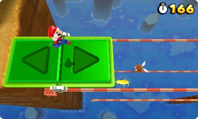 Diese Plattform bewegt sich immer in die Richtung, auf der Mario steht.