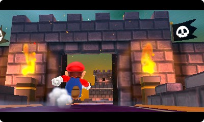 Mario st&uuml;rmt Bowsers Schloss.