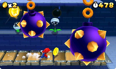 Ist Stereo-3D am 3DS aktiv, schnellen diese Morgensterne auf den Spieler zu.