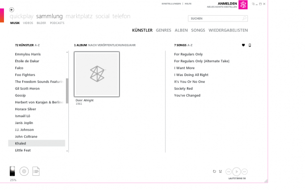 Musik lässt sich über Zune aus iTines auf das Lumia 800 übertragen.