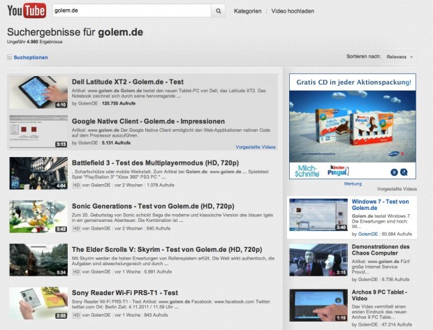 Youtube-Redesign (Bild: Youtube/Golem.de)