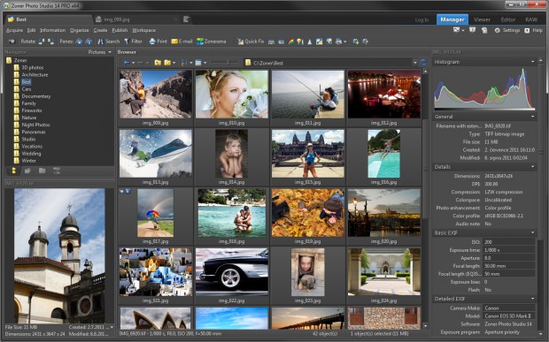 Der Bildmanager in Zoner Photo Studio 14 (Bild: Zoner)