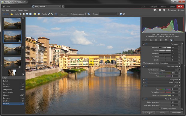 Rohdaten aus Digitalkameras verarbeitet Zoner Photo Studio 14 ebenfalls. (Bild: Zoner)