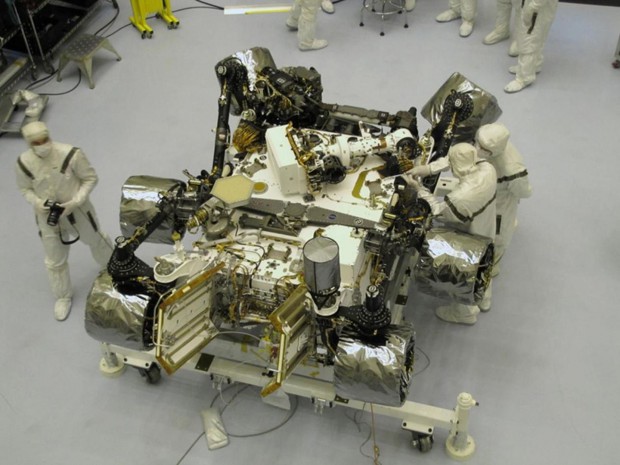 Zuvor musste der Marsrover Curiosity verpackt werden. (Foto: Nasa)