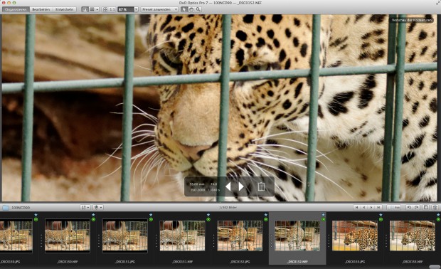 Vorschaufunktion von Dxo Optics Pro 7 zeigt wenige Bilddaten an (Bild: Tim Kaufmann)