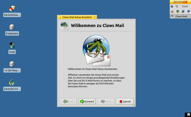 Als E-Mail-Client wird Claws-Mail verwendet.