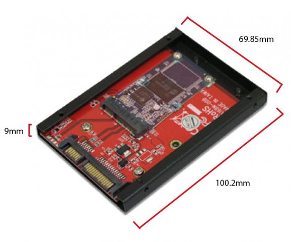Addonics-Adapter für mSATA-SSDs