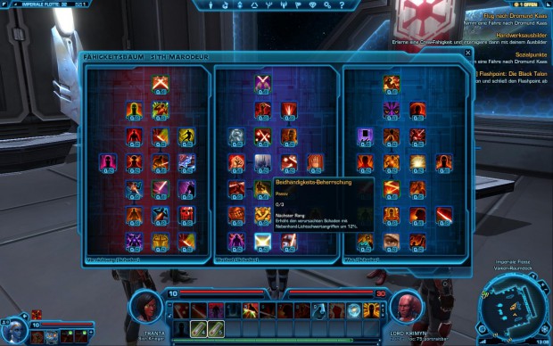 Ab Level 10 darf der Spieler Talentpunkte vergeben.