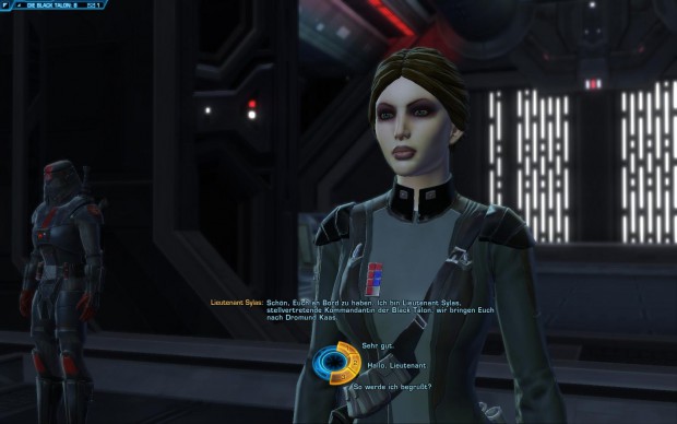 Imperiale Armeeangehörige haben strammzustehen, wenn wir als Sith-Krieger auftauchen.