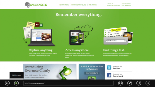 Werbung über den App Button im Internet Explorer 10