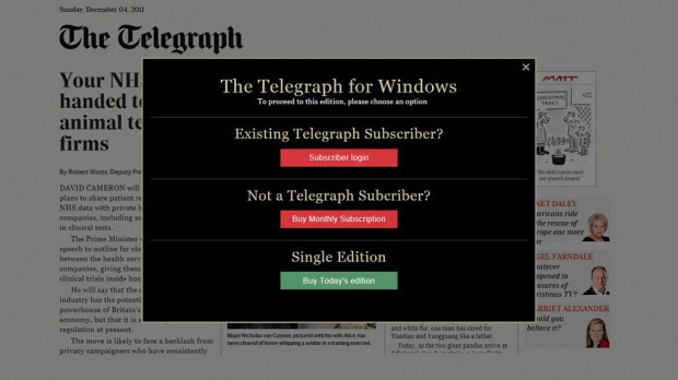 The Telegraph I'm Windows Store