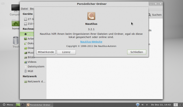 Die Cinnamon-Oberfläche
