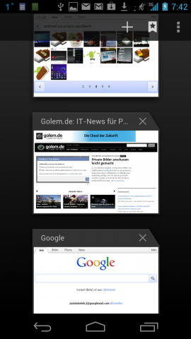 Die Seitenansicht des Browsers
