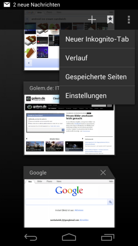 Dort lassen sich Webseiten im Privatmodus öffnen.