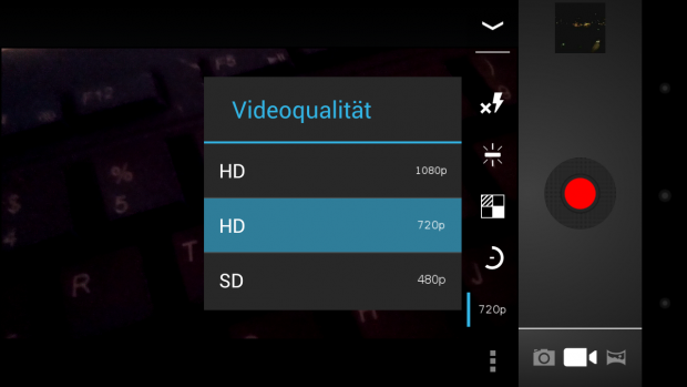 Videos können im 1080p-Format aufgenommen werden.