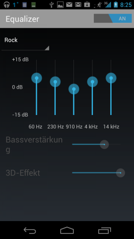 Mit einem Equalizer kann die Musikwiedergabe angepasst werden.
