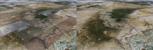 Grand Canyon vorher und nachher (Bild: Google)