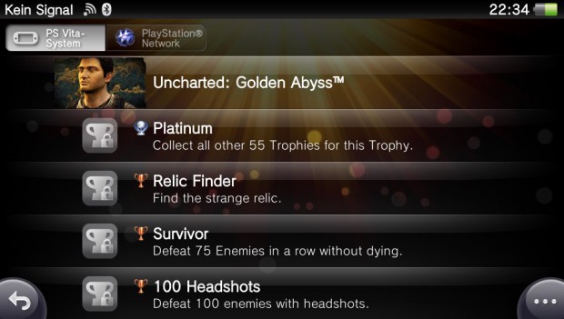 Die Erfolge, sowohl lokal auf dem Gerät als auch im Playstation Network