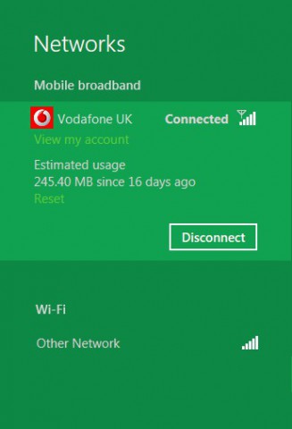 Verbinden mit Vodafone unter Windows 8