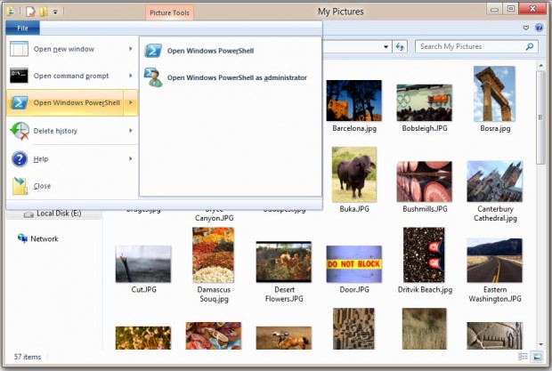 Windows 8: Powershell in den Windows Explorer integriert.