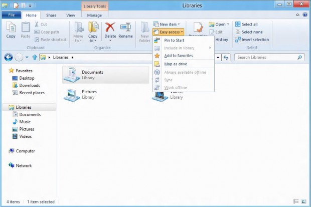 Windows Explorer: Ordner und Kurzbefehle auf dem Startbildschirm festpinnen.