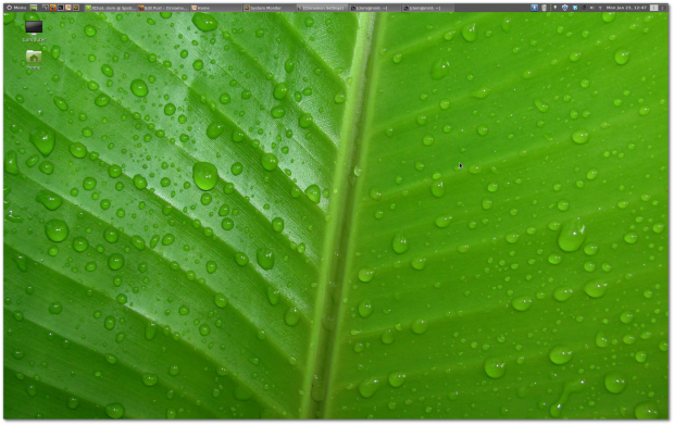 Der klassische Desktop mit dem Menü am oberen Rand