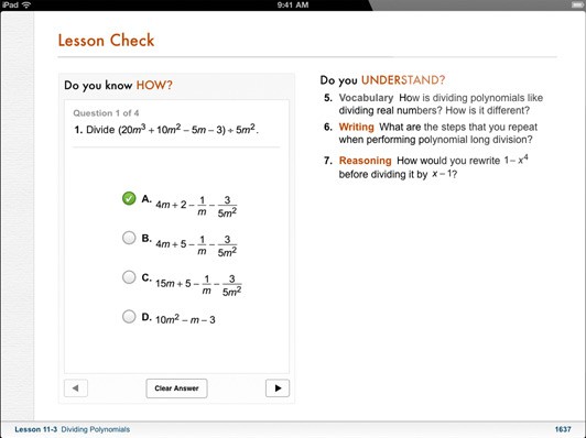 Die Anwendung iBooks 2 unterstützt interaktive Schulbücher.