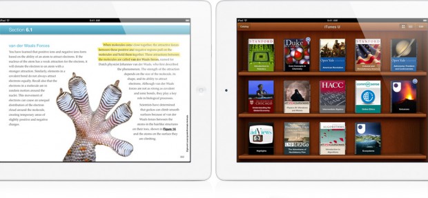 Die Anwendung iBooks 2 unterstützt interaktive Schulbücher.