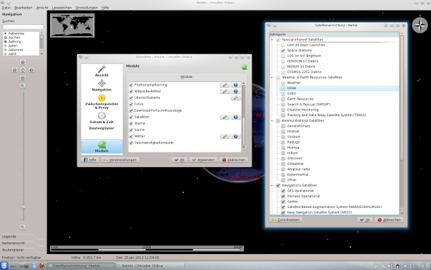 Marble zeigt nun auch Satelliten...