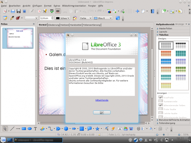 Die Bürosoftware Libreoffice 3.4.4