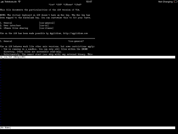 Vim auf dem iPad