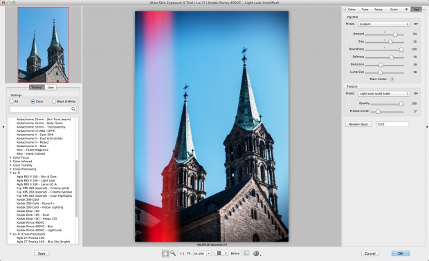 Alien Skin Exposure 4 - Kodak Portra 400VC mit Lichteinfall (Bild: Andreas Donath)