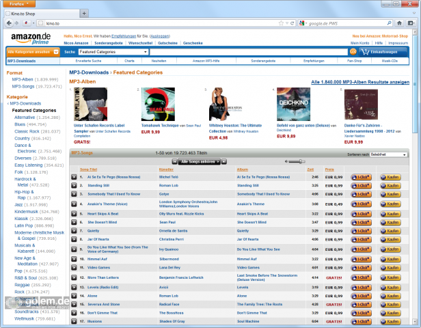 So stellte sich kino.to am 20. Februar 2012 dar (Screenshot: Golem.de)