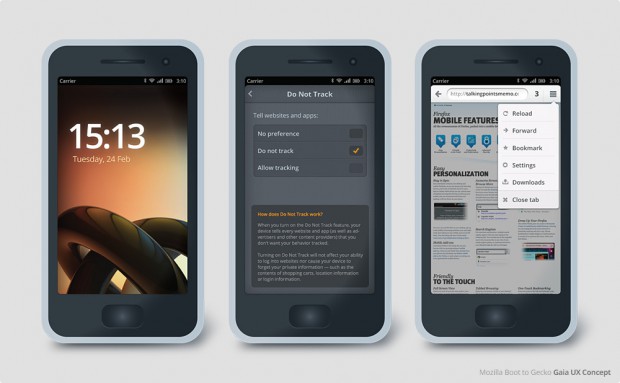 Gaia: Mozilla UI für Boot to Gecko
