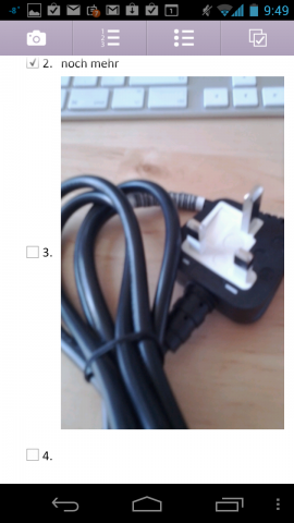 Fotos sind wegen eines Fehlers nur über die Kamera in Notizen einbindbar.